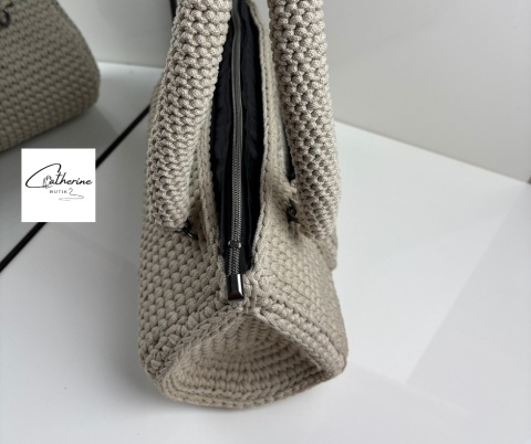 Torebka handmade TEARDROP /beżowa
