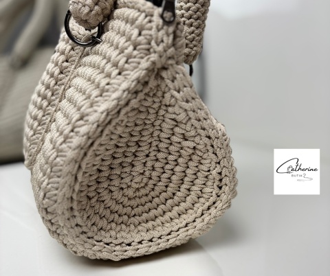 Torebka handmade TEARDROP /beżowa